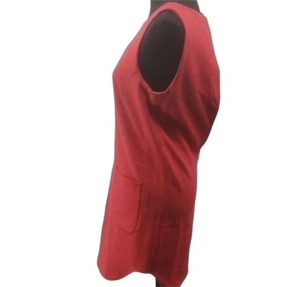 La Redoute Création Reddish Orange Sleeveless Pockets Dress sz USA 2 - Picture 6 of 10